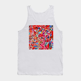 Stained Glass Floral Abstract Tank Top